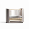 Houten wieg met massief eiken en zachte beige afwerking 120 x 70 x 90cm