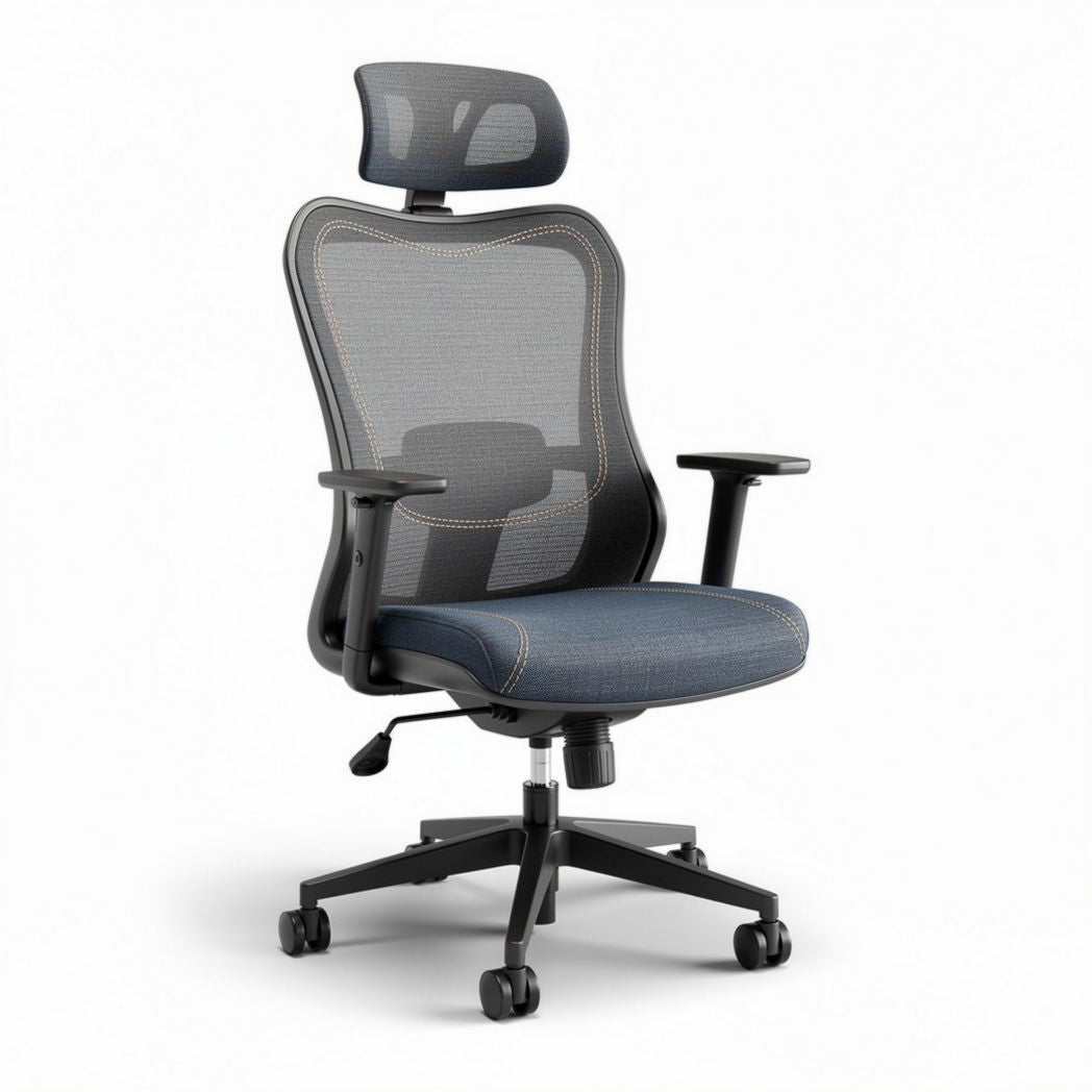 Ergonomische bureaustoel met mesh bekleding en verstelbare rugleuning 60 x 60 x 120cm