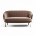 Sofa in bruin fluweel met metalen poten 130 x 75 x 70cm