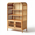 Rieten kast met drie planken en twee deurtjes 80 x 40 x 120cm