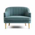 Lichtgroene loveseat met houten poten en gestikte rugleuning 90 x 90 x 75cm
