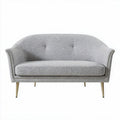 Grijze stoffen bank met metalen poten 150 x 75 x 85cm voor woonkamers